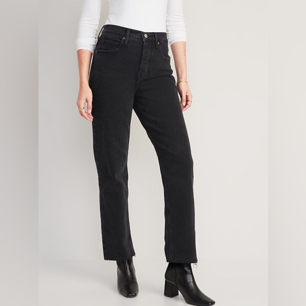 Old Navy Extra High-Waisted Curvy Straight Jeans